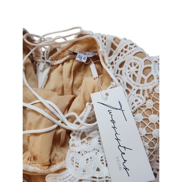 Two Sisters The Label Coquette Eyelet Mini Dress Womens Size 10 White Annabelle - Picture 6 of 9